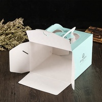 Emballage de gâteau de Dessert Transparent en carton imprimé personnalisé emballage de gâteau carré clair avec poignée boîte de boulangerie professionnelle