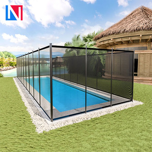 Valla de piscina de 12x4 pies con <span class=keywords><strong>kit</strong></span> de sección y barrera de malla extraíble para exteriores - Product Image 1