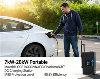 Nouveau chargeur portable rapide DC Evmate Evmate-EU-20KW 7KW/20KW avec prises CCS1/CCS2/NACS/Chademo/GBT