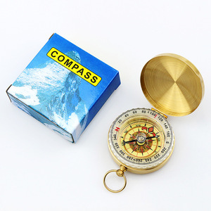 Copper Compass With Luminous Pointer For Outdoor Camping And Mountaineering Use - Product Image 1