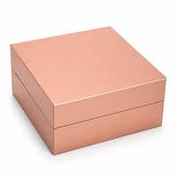 Caja Rígida con Tapa Abatible en Oro Rosa Personalizada, Caja de Regalo Cuadrada, Caja de Embalaje para Regalos, Superficie Lisa con Textura Mate, Caja de Regalo de Lujo