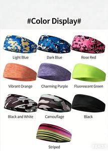 طلبات قابلة للدمج – عصابات رأس رياضية لامتصاص العرق للجري وركوب الدراجات وكرة القدم واليوجا، للنساء والرجال - Product Image 3