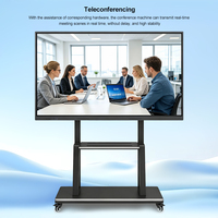 Pantalla Interactiva LED Electrónica de 75-100 Pulgadas para Conferencias, 4K UHD, Sistema Operativo Dual Android/Windows, Pantalla Táctil Inteligente de 20/40 Puntos, Cámara de 48MP