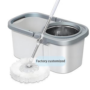 Factory Wholesale Best Selling 360 Degree Rotating Stainless Steel <b>Mop</b> Bucket Self-Wringer Eco-Friendly Flat <b>Mop</b> 700ml Capacity - Product Image 1