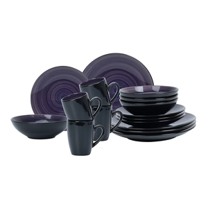 Semtember Promotion Purple Round Western Style Ceramic Plates Unique Design Ceramic Plate Microwave Safe Dinnerware Sets Home - Product Image 1