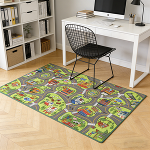 <span class=keywords><strong>Tapis</strong></span> de jeu <span class=keywords><strong>interactif</strong></span> géographique en nylon tissé à la machine sur le thème de l'apprentissage moderne pour la crèche et la salle de jeux - Product Image 1