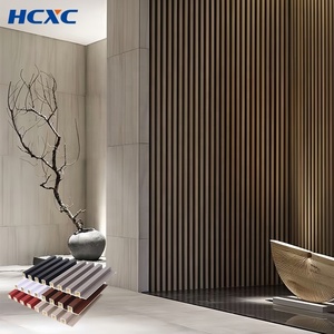 Panneau mural intérieur en composite bois-plastique (WPC) style décoration moderne, revêtement mural rainuré en PVC pour intérieur - Product Image 5