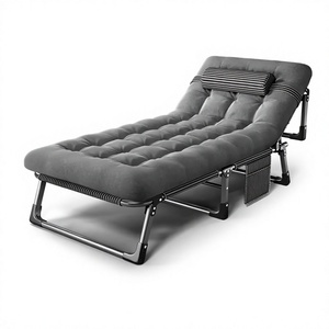 Lettino <span class=keywords><strong>Pieghevole</strong></span> Reclinabile Imbottito <span class=keywords><strong>con</strong></span> <span class=keywords><strong>Materasso</strong></span> e Cuscino per Adulti, Ideale per Campeggio, Casa, Ufficio e Viaggi - Product Image 2