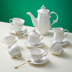 The Manufacturer Promotes European Style Simple Relief Ceramic Coffee Set Afternoon Tea Set - Product Image 3