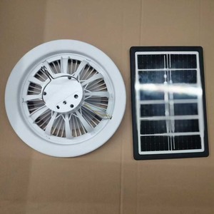 Led <b>Ceiling</b> Fan <b>Light</b> 260mm Flush Mount <b>Remote</b> <b>Control</b> Dc Motor Plastic Body With Solar Panel - Product Image 2