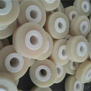 Rueda de nailon de plástico con rodamiento, accesorio personalizado de 100mm, con ruedas de plástico duro de nailon pom pp