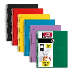 Cuaderno en espiral personalizado, paquete de 6 hojas de 100 hojas, cubierta duradera resistente al agua, colores surtidos para <span class=keywords><strong>la</strong></span> escuela y <span class=keywords><strong>la</strong></span> Oficina - Product Image 1