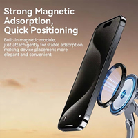 Support d'ordinateur portable en alliage d'aluminium magnétique et silicone, réglable sur 8 niveaux, pliable, portable, avec refroidisseur et support pour tablette