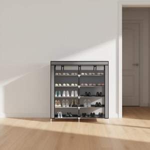 Organizador de Zapatos Portátil de 7 Niveles, Color Gris, a Prueba de Polvo, de Tela No Tejida, con Capacidad para 36 Pares, para Entrada, Armario, Pasillo - Product Image 2