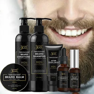 Logo personalizzato Men Beard Growth Grooming Kit cura della barba Private Label Shampoo e balsamo per il lavaggio della barba