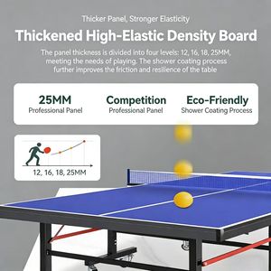 <span class=keywords><strong>Table</strong></span> de <span class=keywords><strong>ping</strong></span>-<span class=keywords><strong>pong</strong></span> pliable avec roues, <span class=keywords><strong>panneau</strong></span> épaissi, adaptée aux compétitions professionnelles et à l'entraînement - Product Image 3