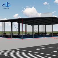 Structure de salle de sport préfabriquée en acier de 2000 m² avec toit à pignon ouvert