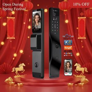 Лучший цифровой кодовый замок для дверей (Израиль), врезной, с 3D-распознаванием лица, умный дверной замок с видеодомофоном и камерой, электронный замок безопасности - Product Image 1