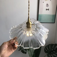 Lampes suspendues modernes en verre avec cadre en fer nordique LED pour intérieur, couleur or, fleur, blanc chaud, couverture à 360°, économie d'énergie, garantie 2 ans