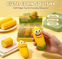 Jouet Squishy Mignon en Forme de Maïs avec Visage Amusant, Jouet Sensoriel Anti-Stress à Presser en Forme de Légume, Cadeau Nouveauté pour Enfants, Vente en Gros