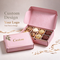 Boîte à avion en papier personnalisée avec couvercle rabattable et séparateur en papier, logo personnalisé pour l'emballage de biscuits, chocolats, pâtisseries et desserts