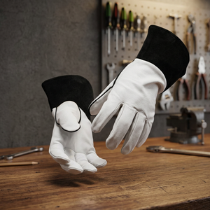 Guantes de Soldadura TIG de Buena Calidad, 7 oz, Gruesos, con Puño de Seguridad, Protegen a los Soldadores, Palma Completa Resistente al Calor y Antideslizante - Product Image 1