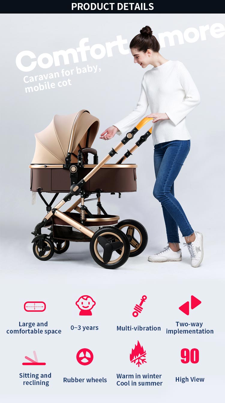 Infant Stroller with Reversible Seat Newborn Stroller ,with Baby Bassinet Stroller