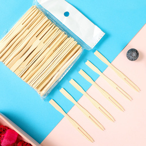 Fourchettes à fruits en bambou, 100 pièces, ustensiles jetables écologiques pour collations de fête, pour enfants, KTV, usage domestique - Product Image 1