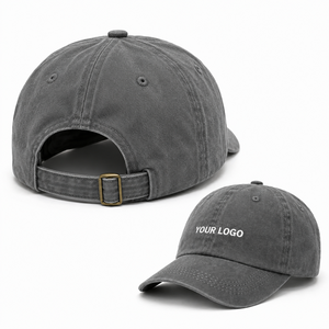Casquette de baseball en coton lavé personnalisée de qualité supérieure avec boucle coulissante métallique, casquette non structurée à 6 panneaux pour merchandising technologique et <span class=keywords><strong>immobilier</strong></span> de luxe - Product Image 1
