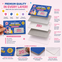 Cartes de visite personnalisées avec design gratuit, certifiées ISO9001, impression numérique, cartes promotionnelles à gratter, cartes de remerciement, données variables sécurisées