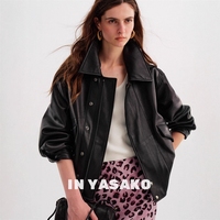 Nouvelle Collection Automne/Hiver 2025 : Manteau en Cuir d'Agneau Importé Style Ballon Vintage, Ceinturé, en Véritable Peau de Mouton