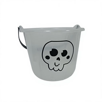 Seau à bonbons en plastique en forme de citrouille de dessin animé pour Halloween, idéal pour les enfants, parfait pour la décoration de maison hantée ou comme accessoire de déguisement.