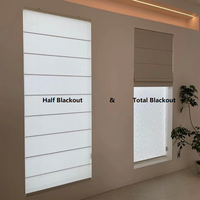 Persianas Romanas Modernas Integradas para Ventanas Francesas, Color Negro, Protección Solar, Tamaño Personalizado, Tela Ecológica, Horizontales, Marca Orange Lion