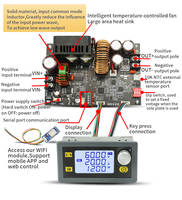 Alimentation électrique à tension stabilisée CC réglable CNC XY6020L, module abaisseur de tension et de courant constant 20A/1200W