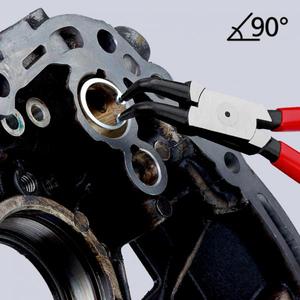 KNIPEX - 44 21 J11 SB Circlip <b>Pliers</b> for internal circlips in bore holes black atramentized, head polished, handles plastic coat - Product Image 2