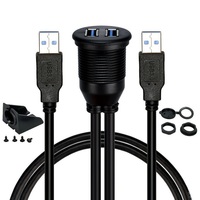 Câble de données affleurant à montage USB mâle vers USB 3.0 Câble d'extension étanche mâle vers femelle