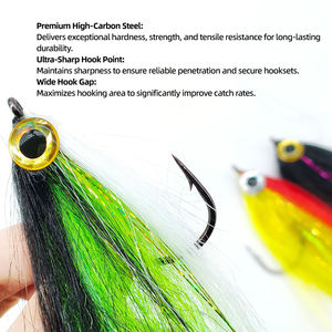 <span class=keywords><strong>Leurre</strong></span> de pêche à la mouche multi-couleurs Big Eye Baitfish Deceiver avec hameçon en acier à haute teneur en carbone - Product Image 6