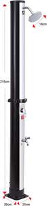 Douche solaire chauffée à 2 sections, robinet de douche rotatif à 360 degrés, emballage pour vente par correspondance, 18 L 35 L, douche de jardin et de piscine - Product Image 4