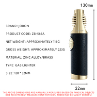 Briquet électronique moderne Jobon ZB566A, coupe-vent, au butane, en métal, rechargeable, pour cigares et herbes, cadeau d'affaires en gros pour l'extérieur