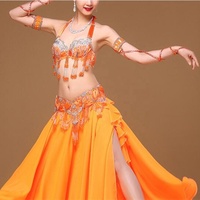 Ensemble de costumes de danse du ventre Nayaking pour femmes soutien-gorge et ceinture de danse du ventre en mousseline de soie jupes de danse tenue professionnelle
