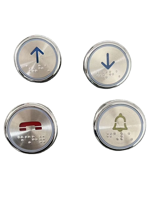 Elevator Button KA313/AN313/KD313 Round Stainless Steel Button, 37.2mm .