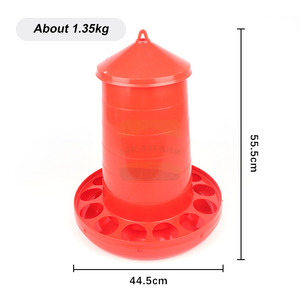 Mangeoire anti-gaspillage rouge grande capacité pour bétail avec barre de séparation pour l'élevage de volailles - Product Image 6