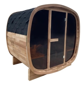 ساونا خشبية تقليدية من خشب الأرز الأحمر مقاومة للماء للحدائق العائلية في الهواء الطلق، متوفرة للتسليم الفوري وبجودة عالية - Product Image 2