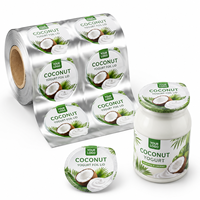 Film en rouleau de couvercles en aluminium personnalisés pour yaourt de coco, qualité alimentaire, faciles à décoller, thermoscellables pour bouteilles, bocaux et gobelets de yaourt