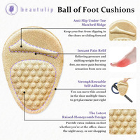 Alas Kaki Wanita Nyaman dari Silikon Gel PU, Bantalan Setengah Sol untuk Bagian Depan Kaki, Pereda Plantar Fasciitis, Penyerap Guncangan, Buatan Cina