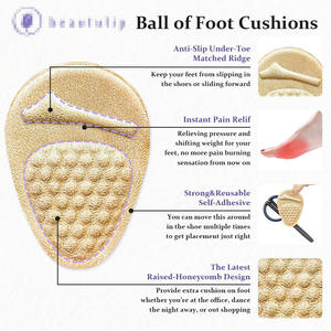 Demi-semelles en gel de <span class=keywords><strong>silicone</strong></span> confortables pour femmes, coussinets de massage en PU pour l'avant-pied, soulagement de la fasciite plantaire, absorption des chocs, fabriquées en Chine - Product Image 4