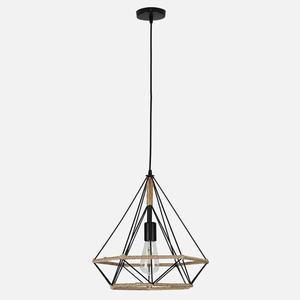 Lampada a sospensione in juta - luminaria con 1 lampadina E27, con corda in metallo, dimensioni 38x38 cm, ideale per decorazioni rustiche e - Product Image 1