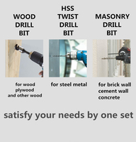Jeu de 18 forets hélicoïdaux HSS Makita originaux, assortiment mixte, pour maçonnerie, bois, métal et béton