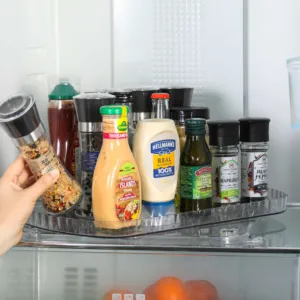 360 Rotate Rectangle Turntable Fridge Organizer Square Lazy Susan Turntable Organizer For Fefriger