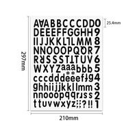 Étiquettes autocollantes de couleur autocollantes réfléchissantes de dessin animé alphanumérique laser bricolage créatif de 1 pouce en stock